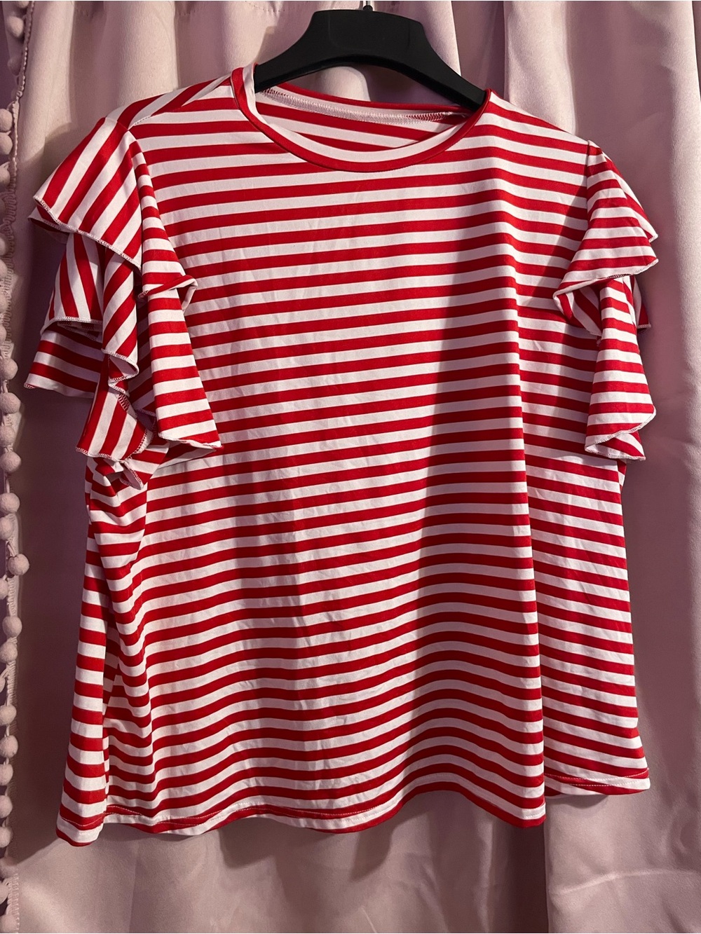 Emery Rose Red & White Striped Top